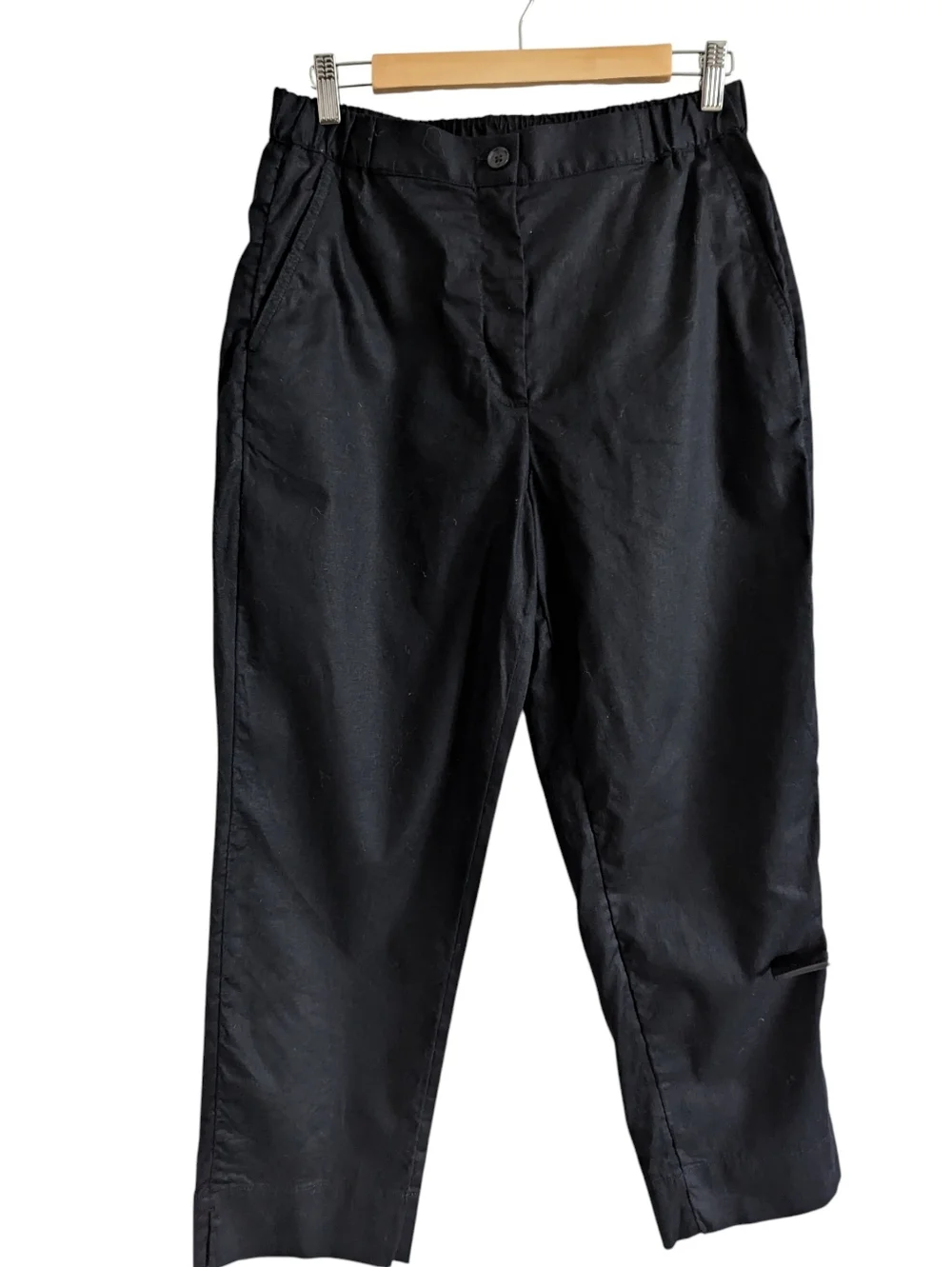 BANANA REPUBLIC Women's  Black Linen Blend Tapered High Waist Pants Medium